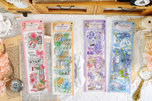 Floating Light and Flowers Sticker Sheet 6 Piece Pack