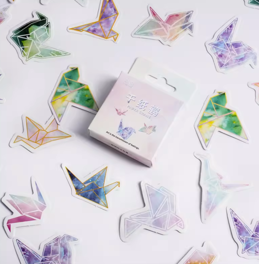 Paper Crane Sticker Box