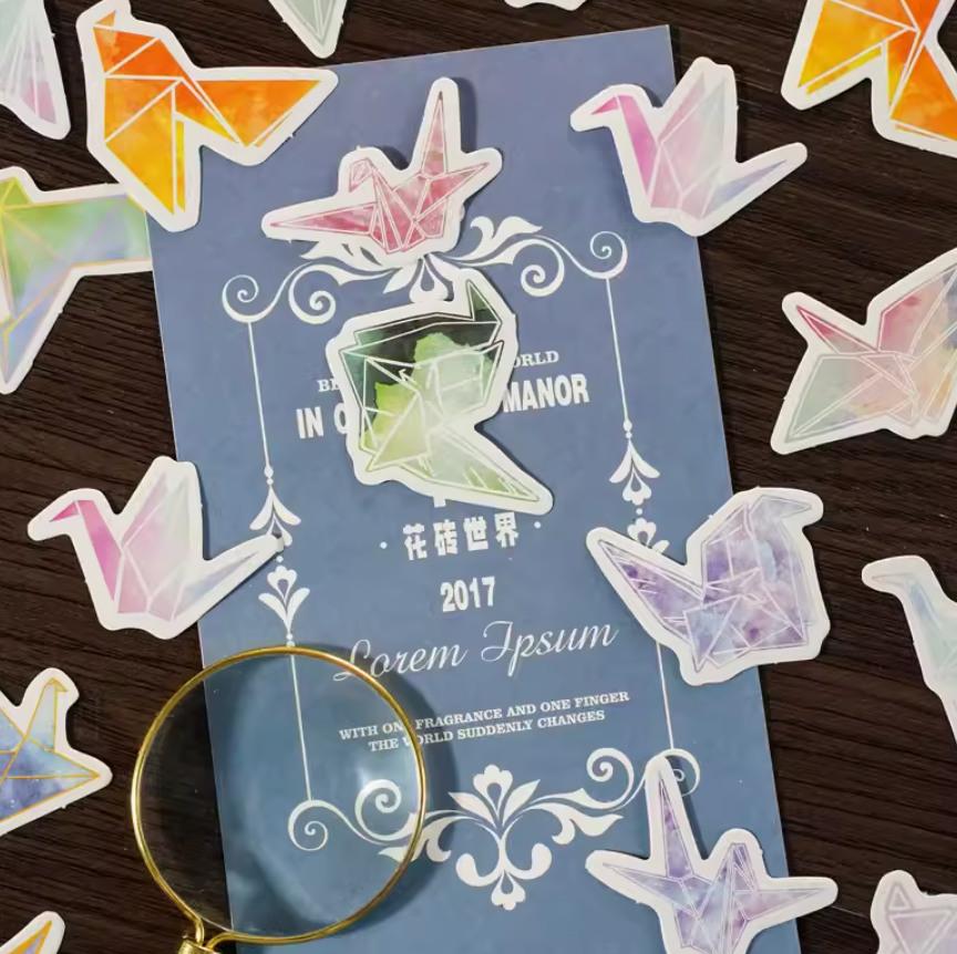 Paper Crane Sticker Box