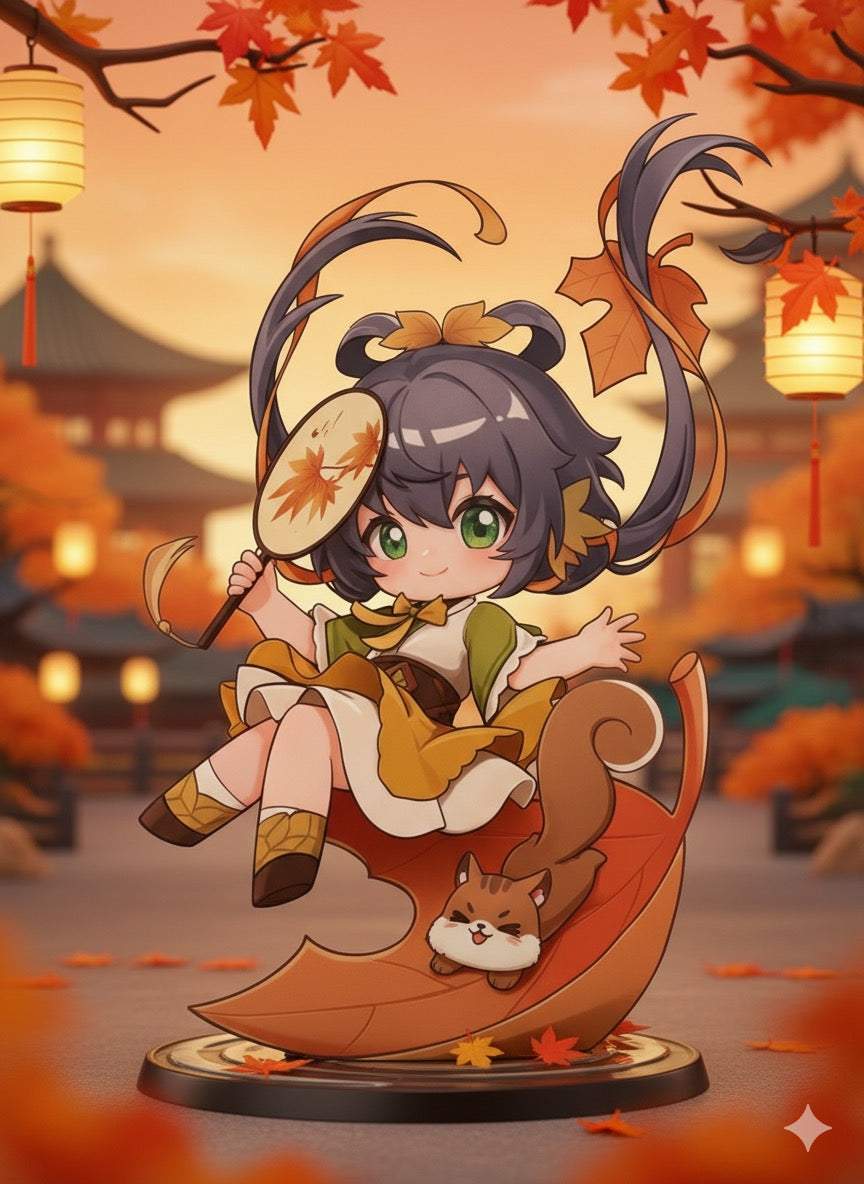 LUOTIANYI Autumn Leaf Chibi Figure