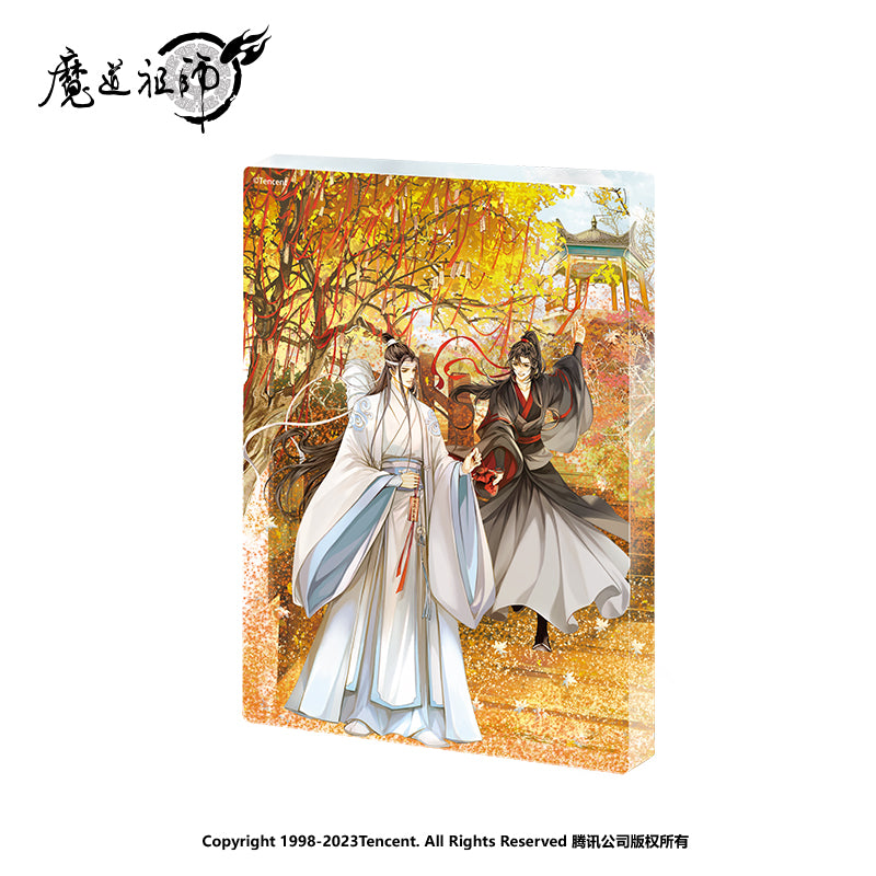 MDZS Seasons Flow Golden Autumn Liquid Filled Acrylic Block